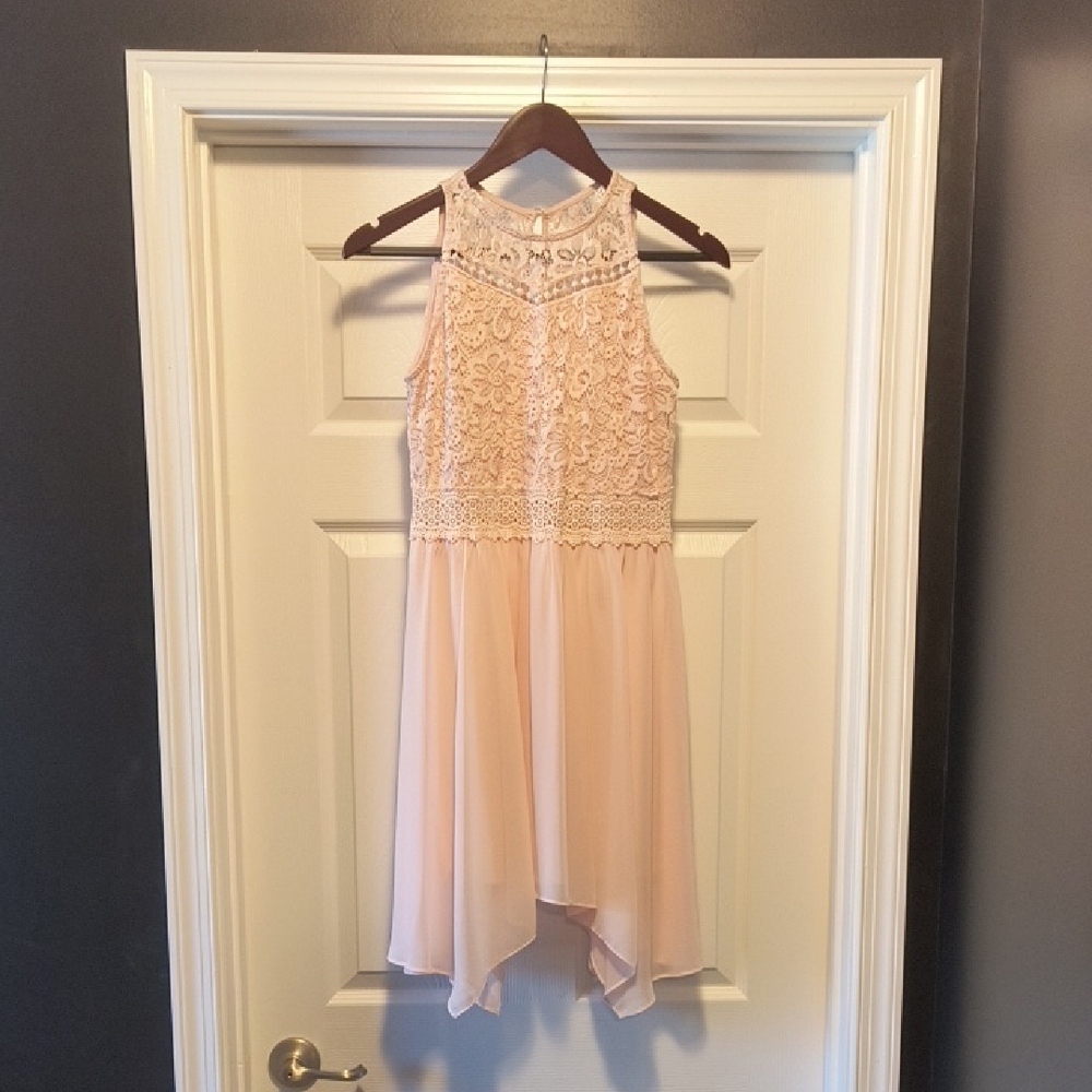 BCX Blush Lace Formal Girls Dress, Size 16